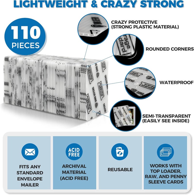 Storage Standard Trading Card Shipping Protectors - Premium Ultra Strong Plastic Inserts - 110 Pack - 3.5'' x 4.5'' - Image 3